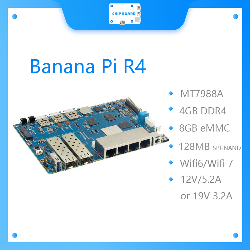 Bananapi Bpi R4 Wifi 7 - Placa Banana Pi BPI R4 Wifi