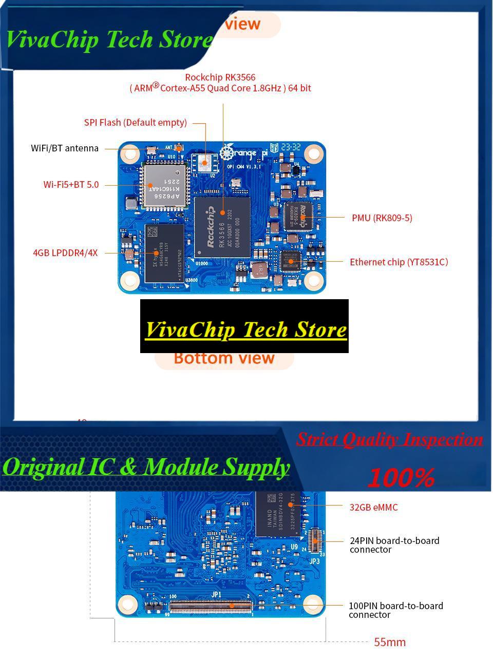 Compute Module 4 32Gb Wifi - Orange Pi CM4, 4GB RAM, 32GB