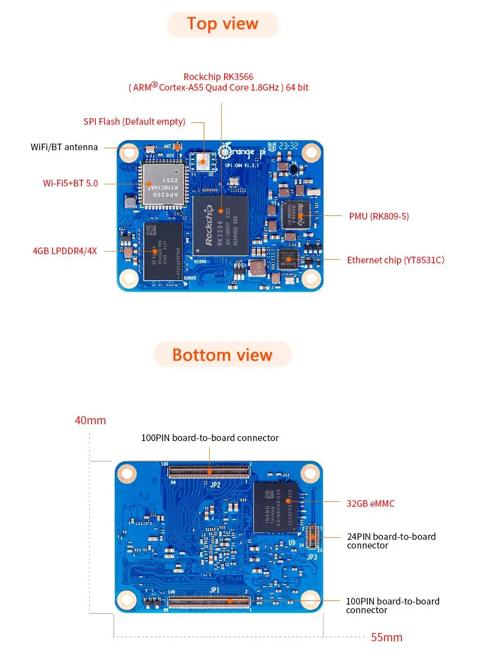 BoaMasM Orange Pi CM4 4GB RAM  - Compute Module 4 32Gb Wifi reseña y precio