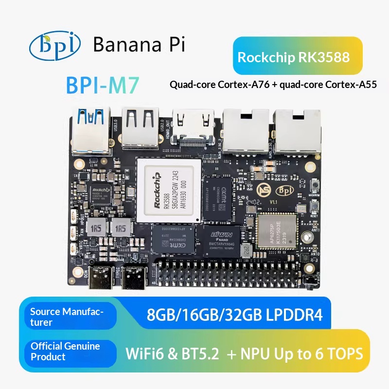 Banana Pi BPI-M7 Rockchip RK35 - Banana Pi Bpi M7 Rk3588 reseña y precio